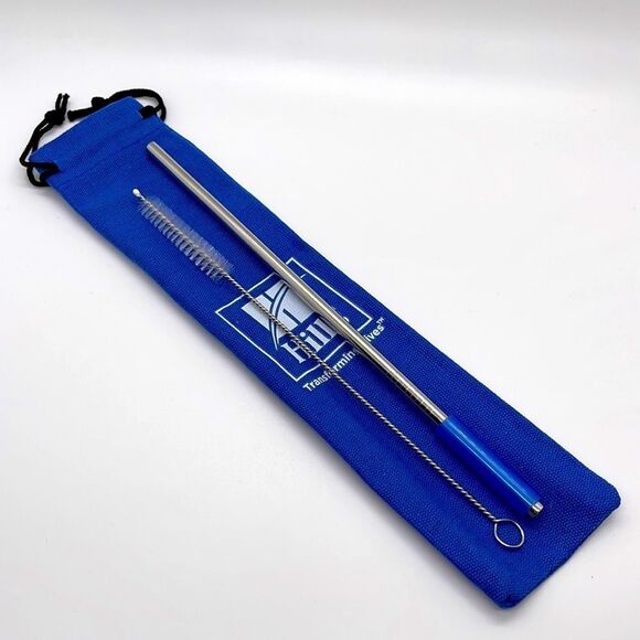 NWT Hill’s Eco Friendly Reusable Metal Straw & Straw Brush Cleaner - Picture 2 of 2